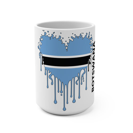 Botswana Flag Drip Coffee Mug 15oz