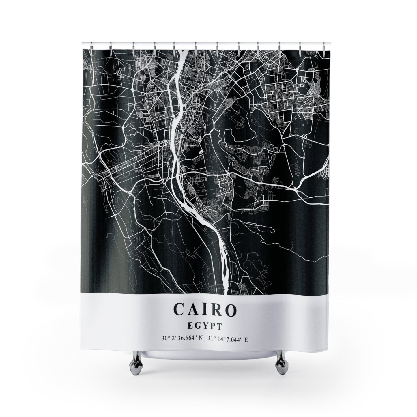 Cairo, Egypt City Map Print Shower Curtain