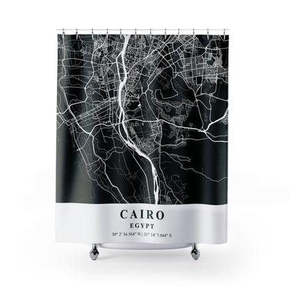 Cairo, Egypt City Map Print Shower Curtain