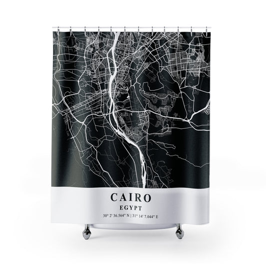 Cairo, Egypt City Map Print Shower Curtain