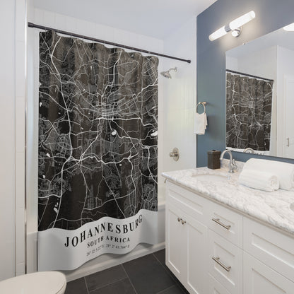 Johannesburg South Africa City Map Print Shower Curtain