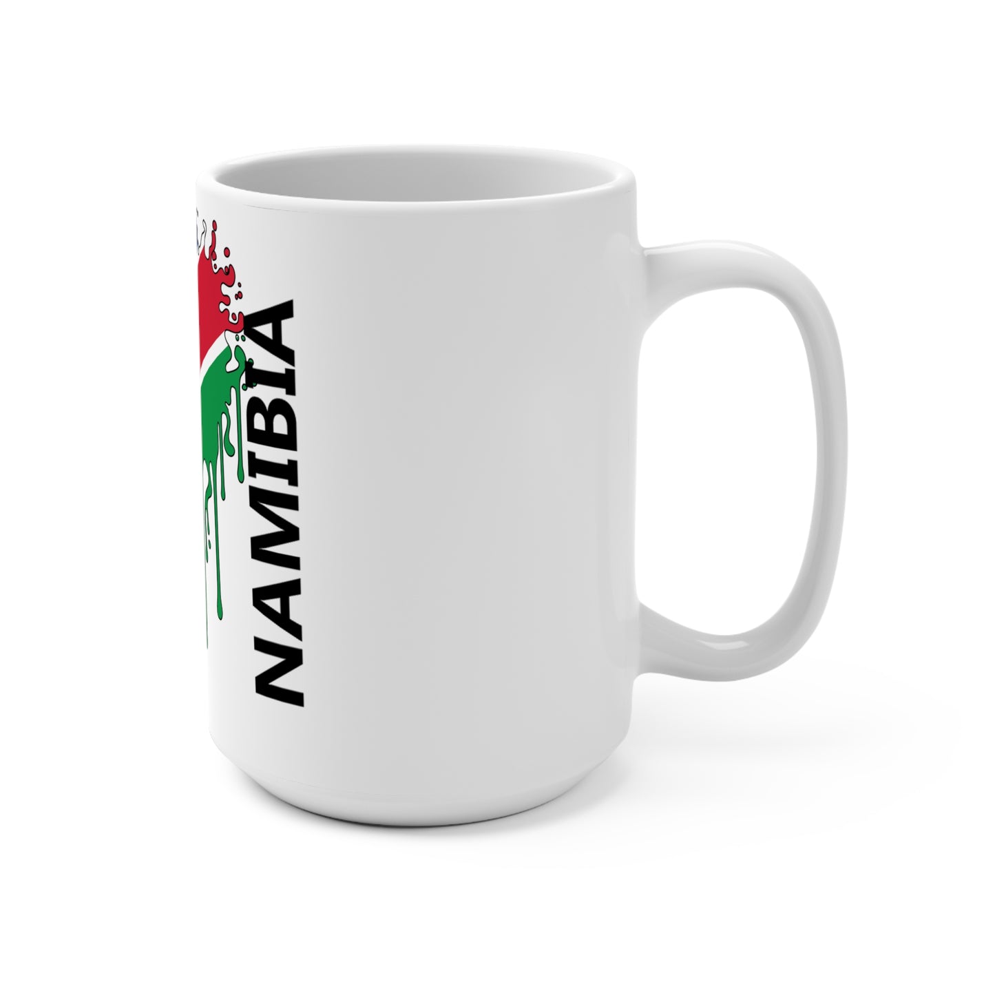 Namibia Flag Drip Ceramic Coffee Mug 15oz