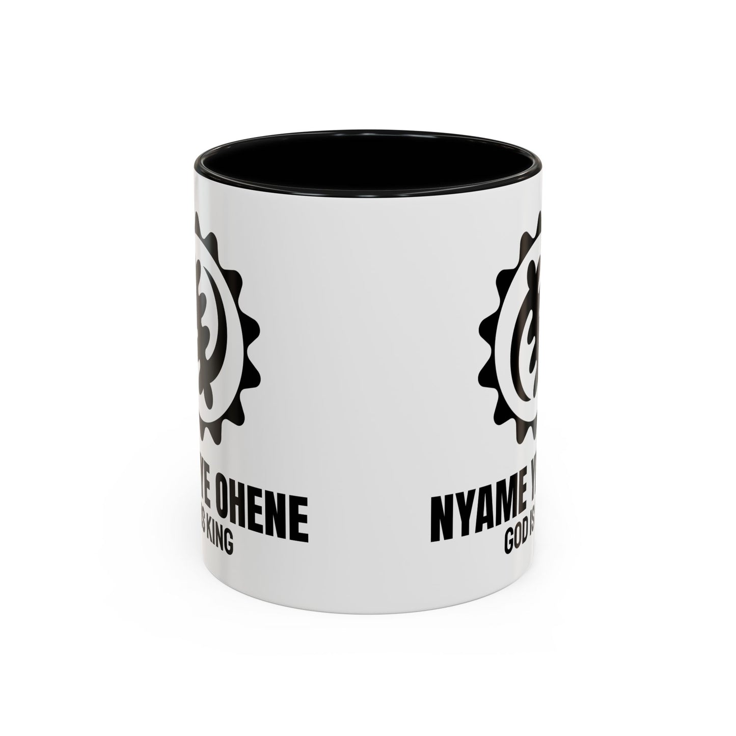 Adinkra Symbol Coffee Mug NYAME YE OHENE - African Faith & Royalty