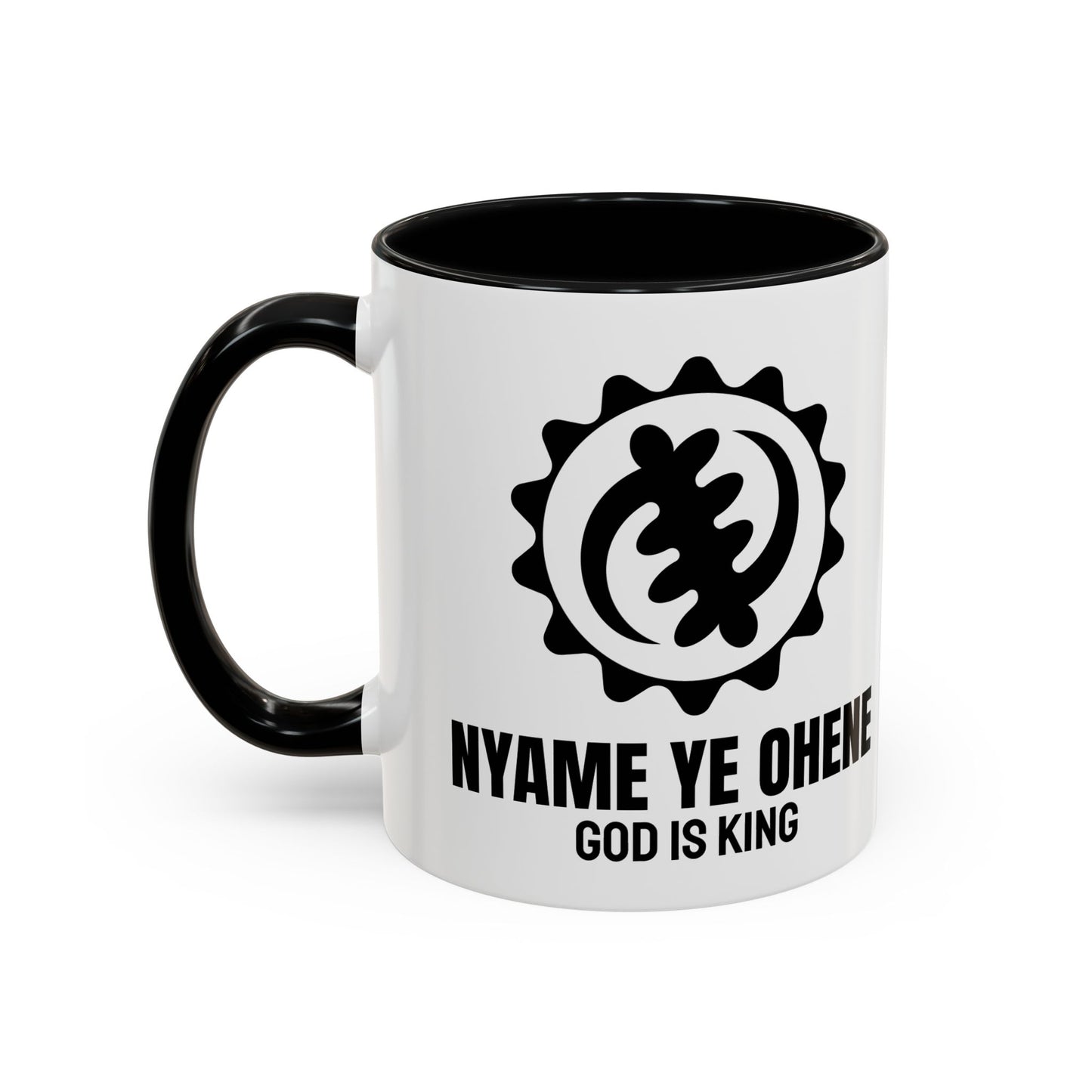 Adinkra Symbol Coffee Mug NYAME YE OHENE - African Faith & Royalty