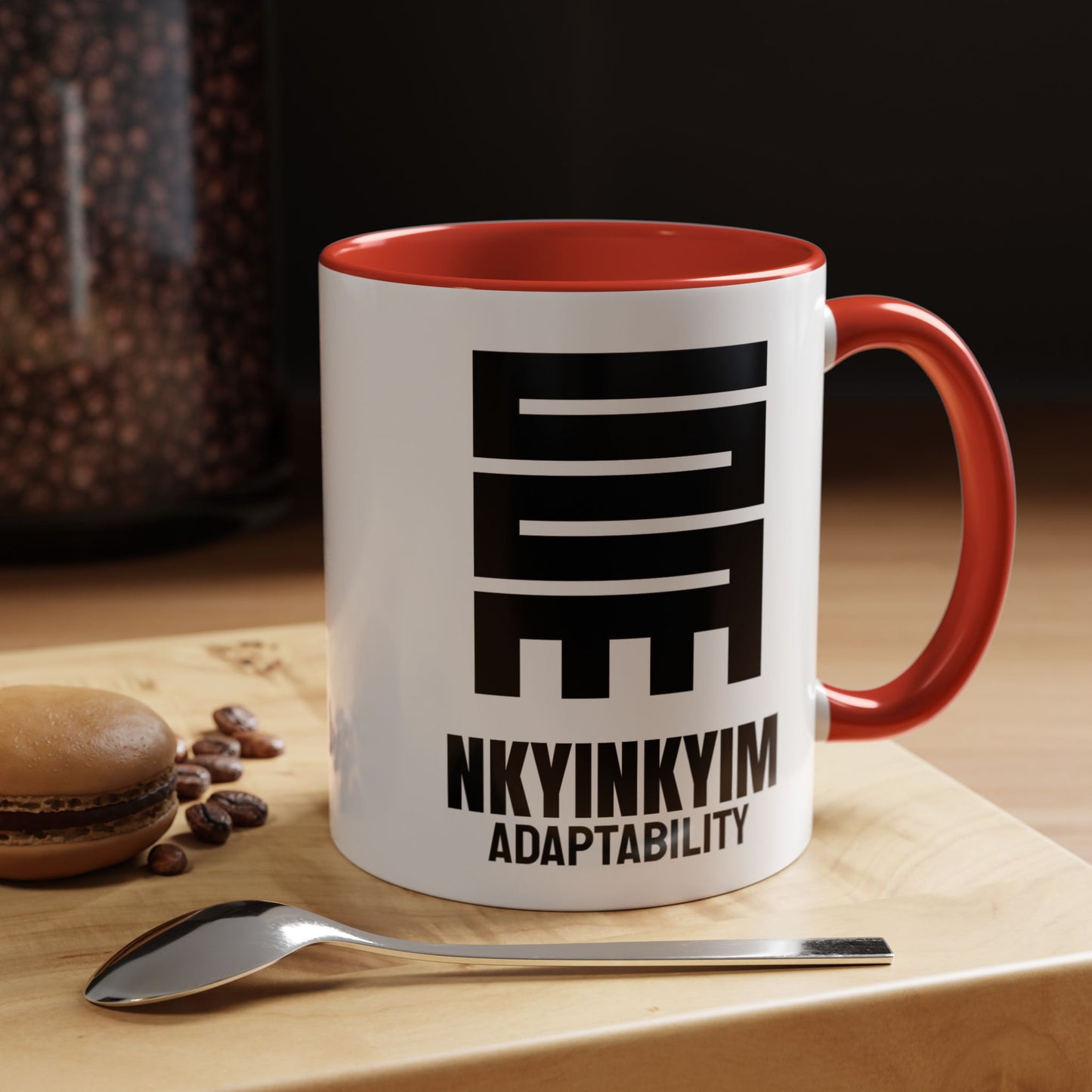 Adinkra Symbol Coffee Mug NKYINKYIM - Progress & Adaptability