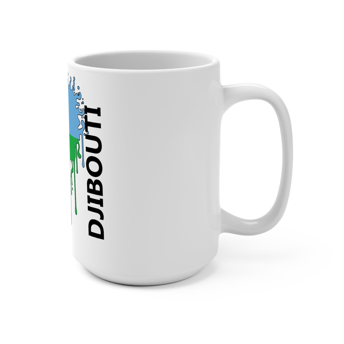 Djibouti Flag Drip Coffee Mug 15oz
