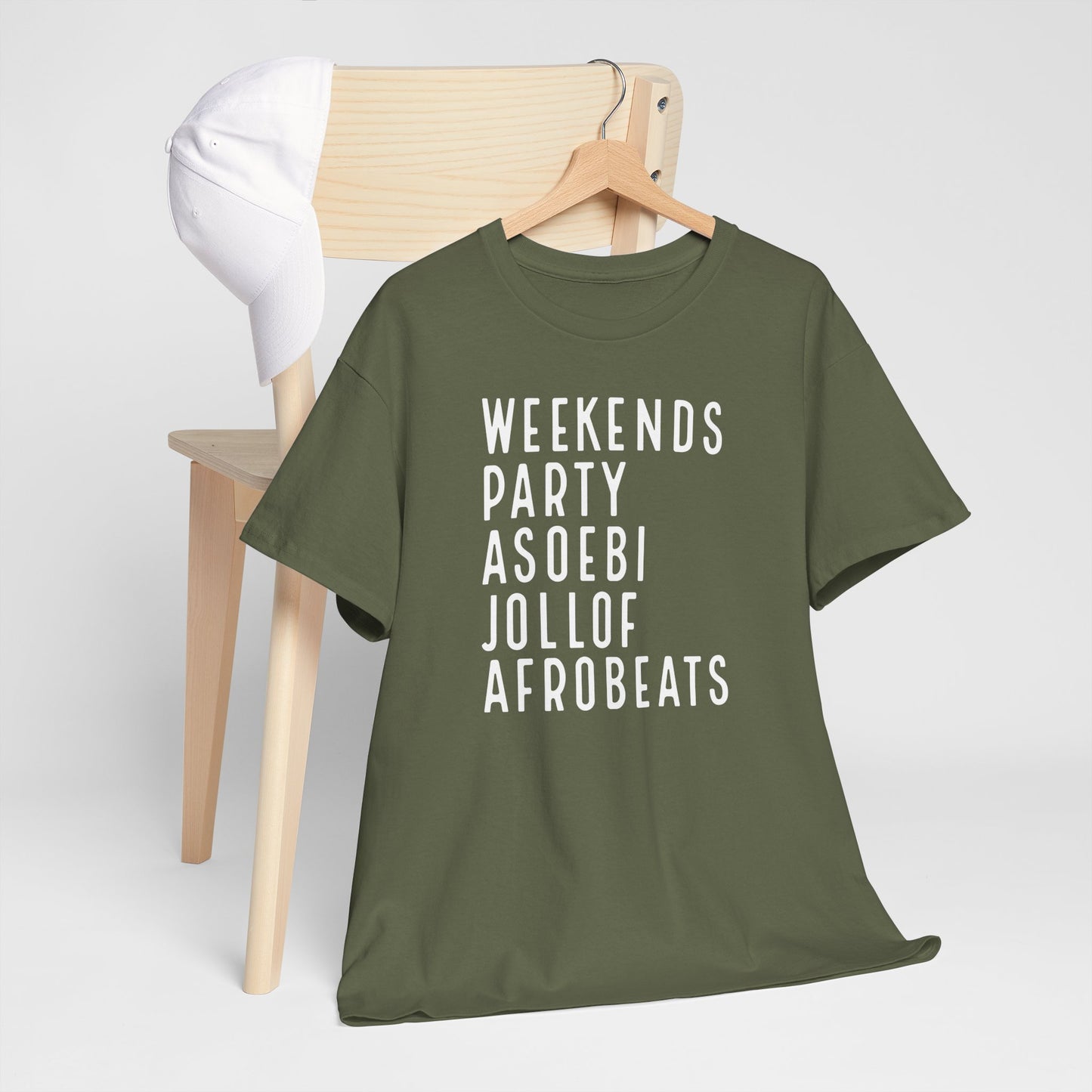 Weekends Party Asoebi Jollof Afrobeats Unisex Cotton Tee Shirt