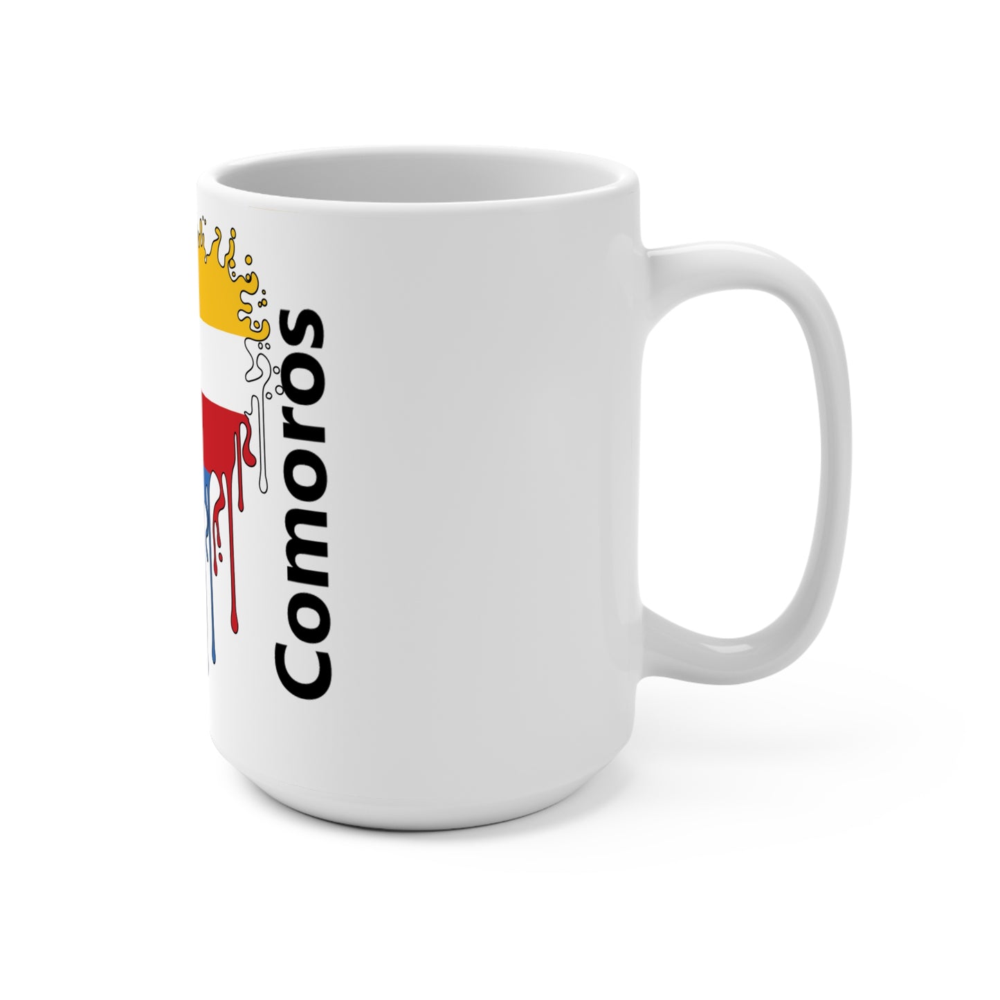 Comoros Flag Drip Coffee Mug 15oz
