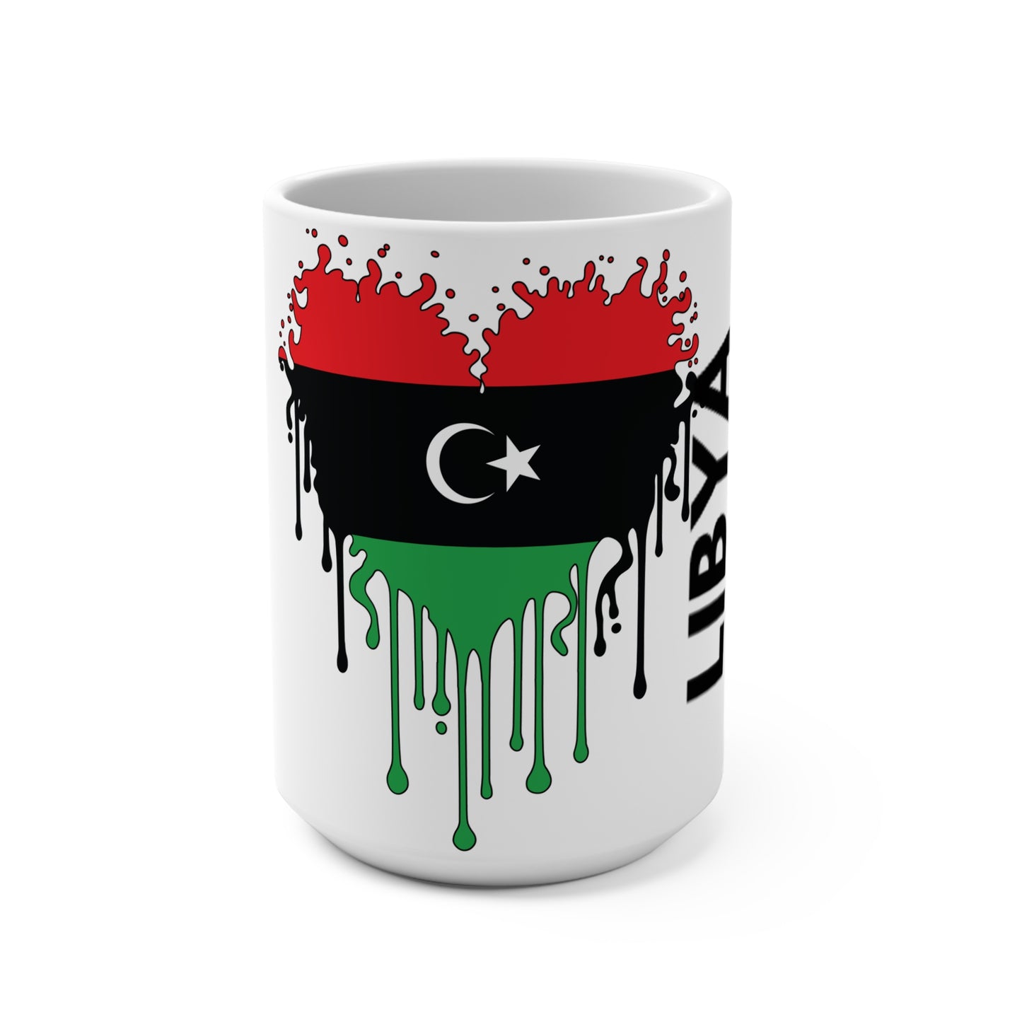 Libya Flag Drip Coffee Mug 15oz