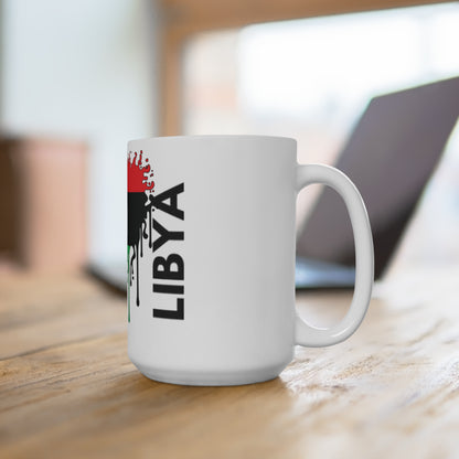 Libya Flag Drip Coffee Mug 15oz