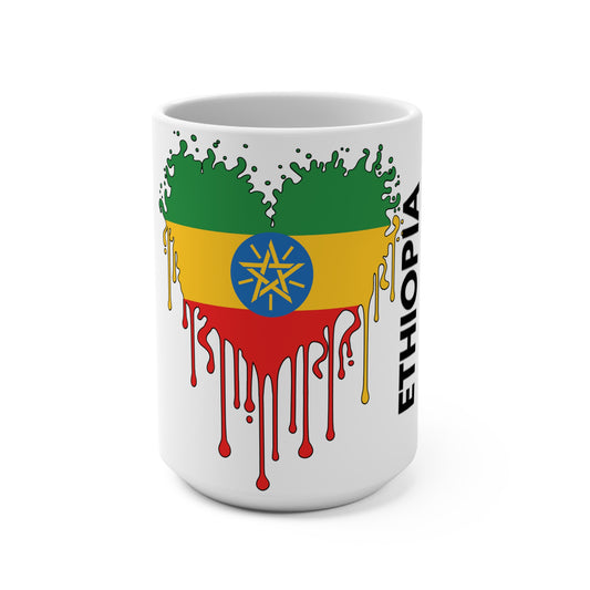 Ethiopia Flag Drip Coffee Mug 15oz