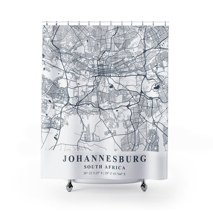 Johannesburg South Africa City Map Print Shower Curtain