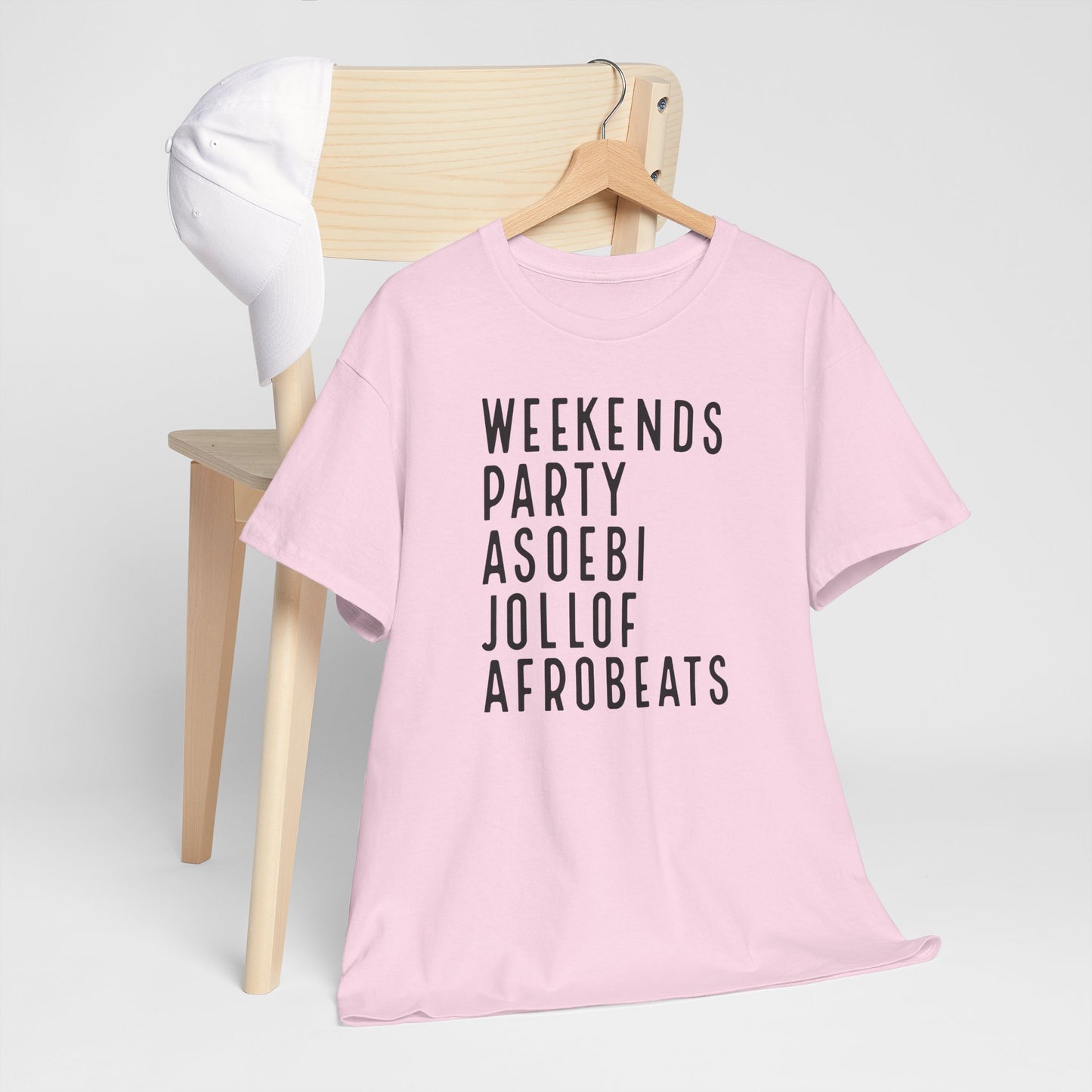 Weekends Party Asoebi Jollof Afrobeats Unisex Cotton Tee Shirt