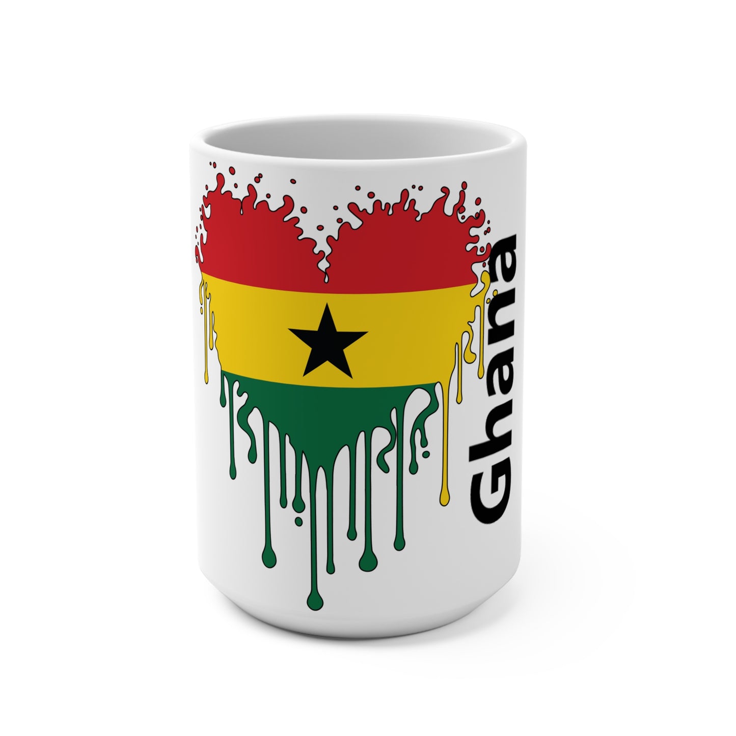 Ghana Flag Drip Coffee Mug 15oz
