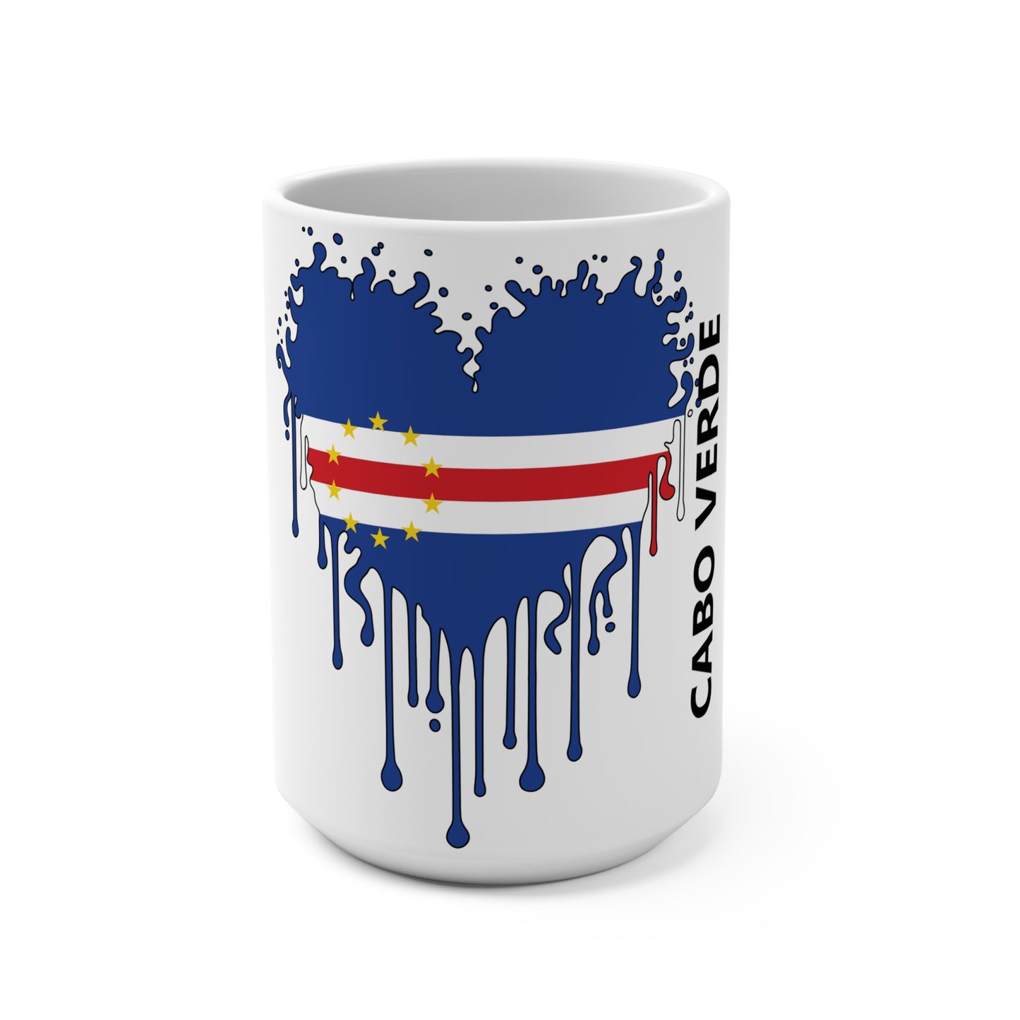 Cabo Verde Flag Drip Coffee Mug 15oz