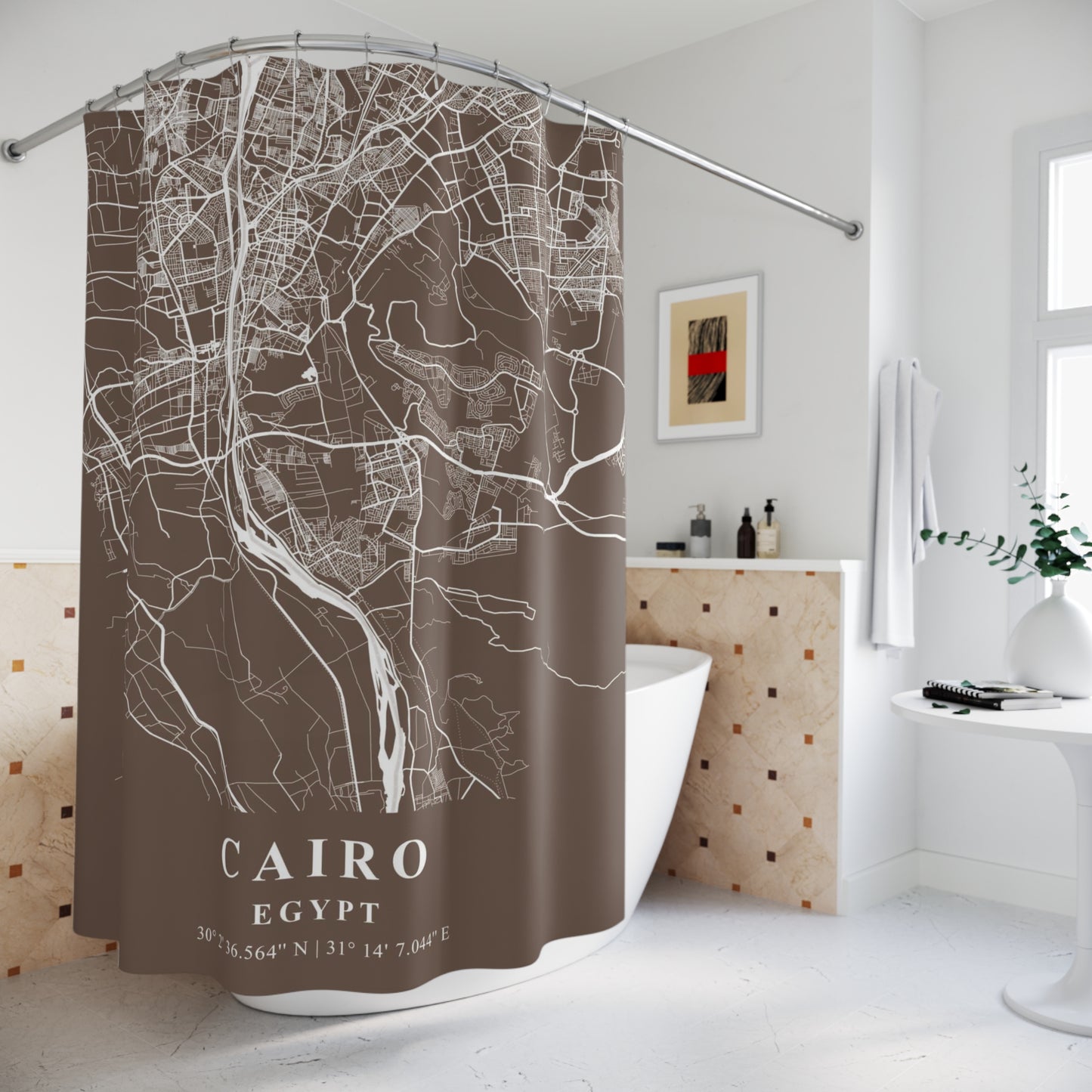 Cairo, Egypt City Map Print Shower Curtain