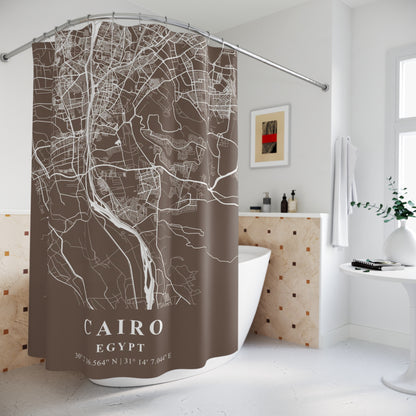 Cairo, Egypt City Map Print Shower Curtain