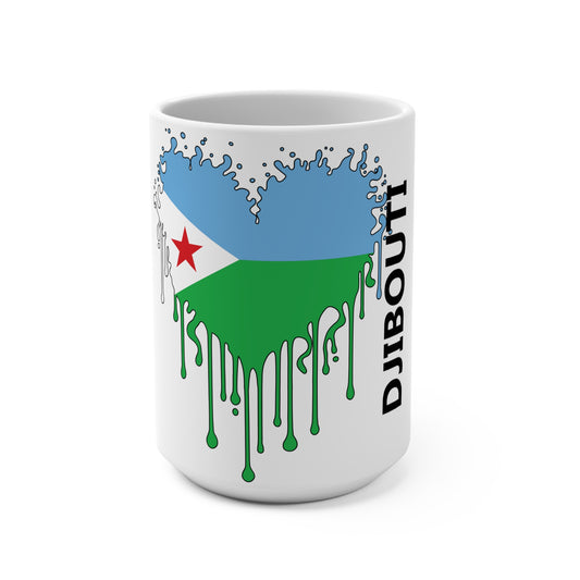 Djibouti Flag Drip Coffee Mug 15oz