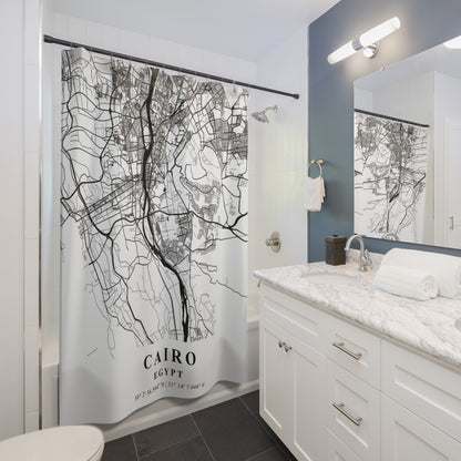 Cairo Egypt City Map Print Shower Curtain