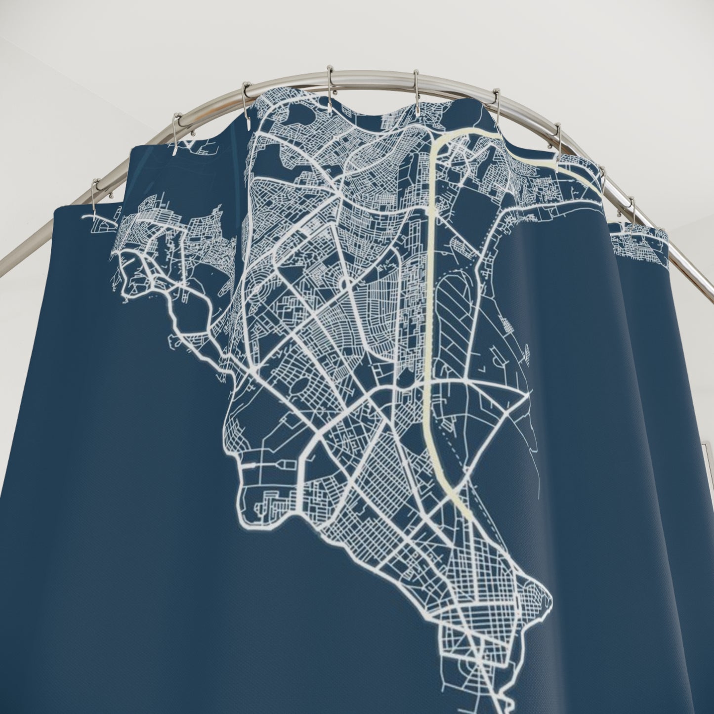 Dakar Senegal City Map Print Shower Curtain