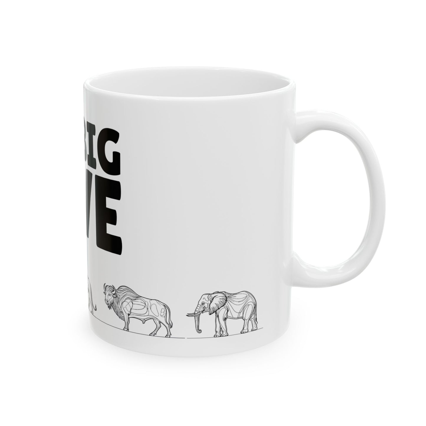 African Big 5 Animals Coffee Mug | Safari Wildlife Ceramic Gift