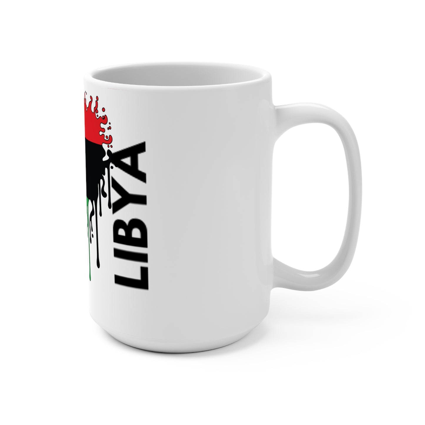 Libya Flag Drip Coffee Mug 15oz