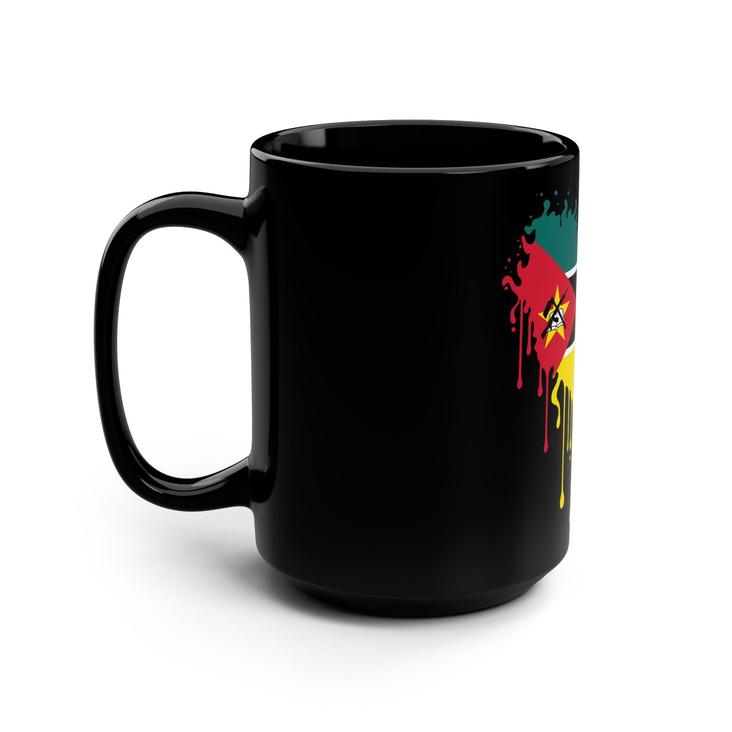 Mozambique Flag Black Coffee Mug, 15 oz