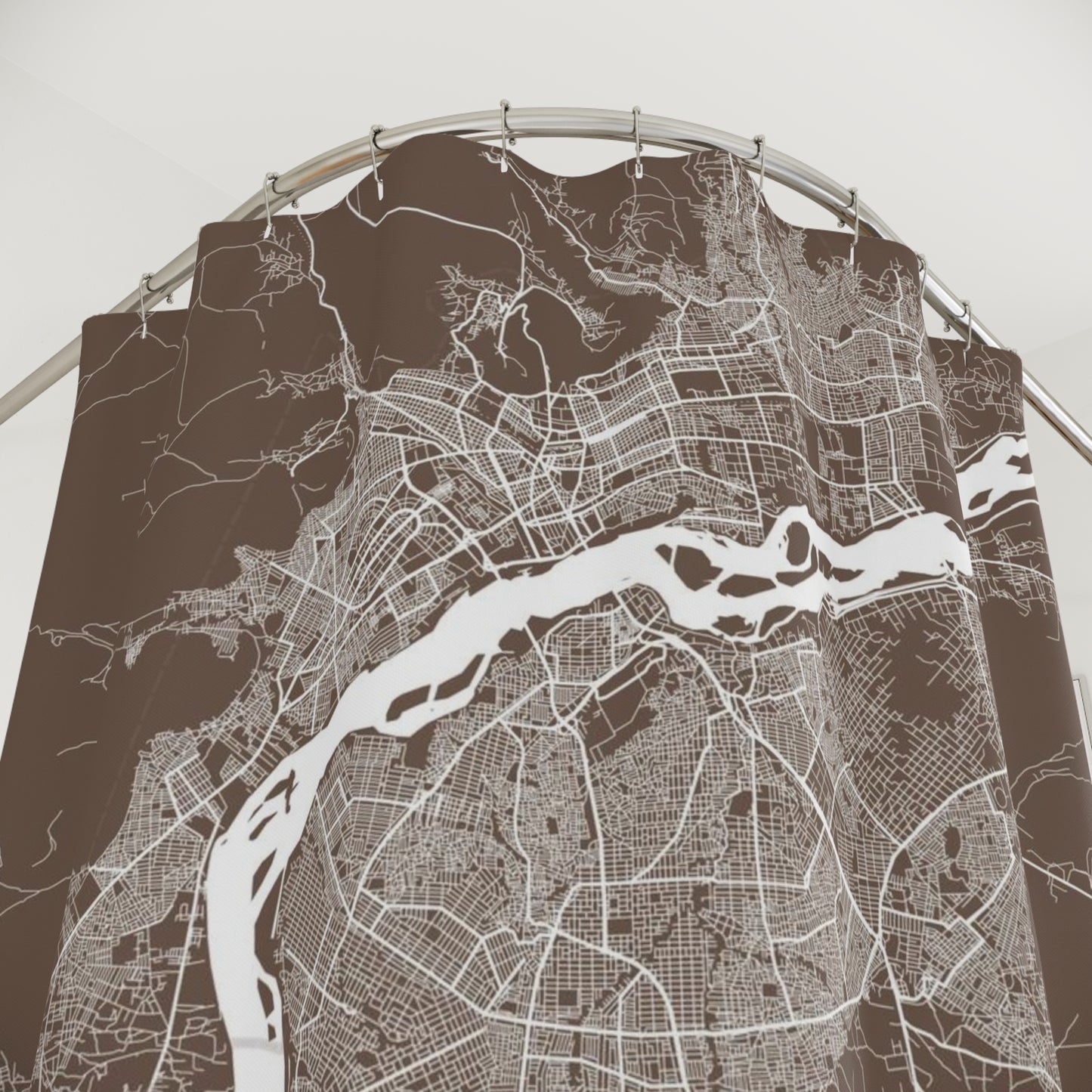 Bamako Mali City Map Print Shower Curtain