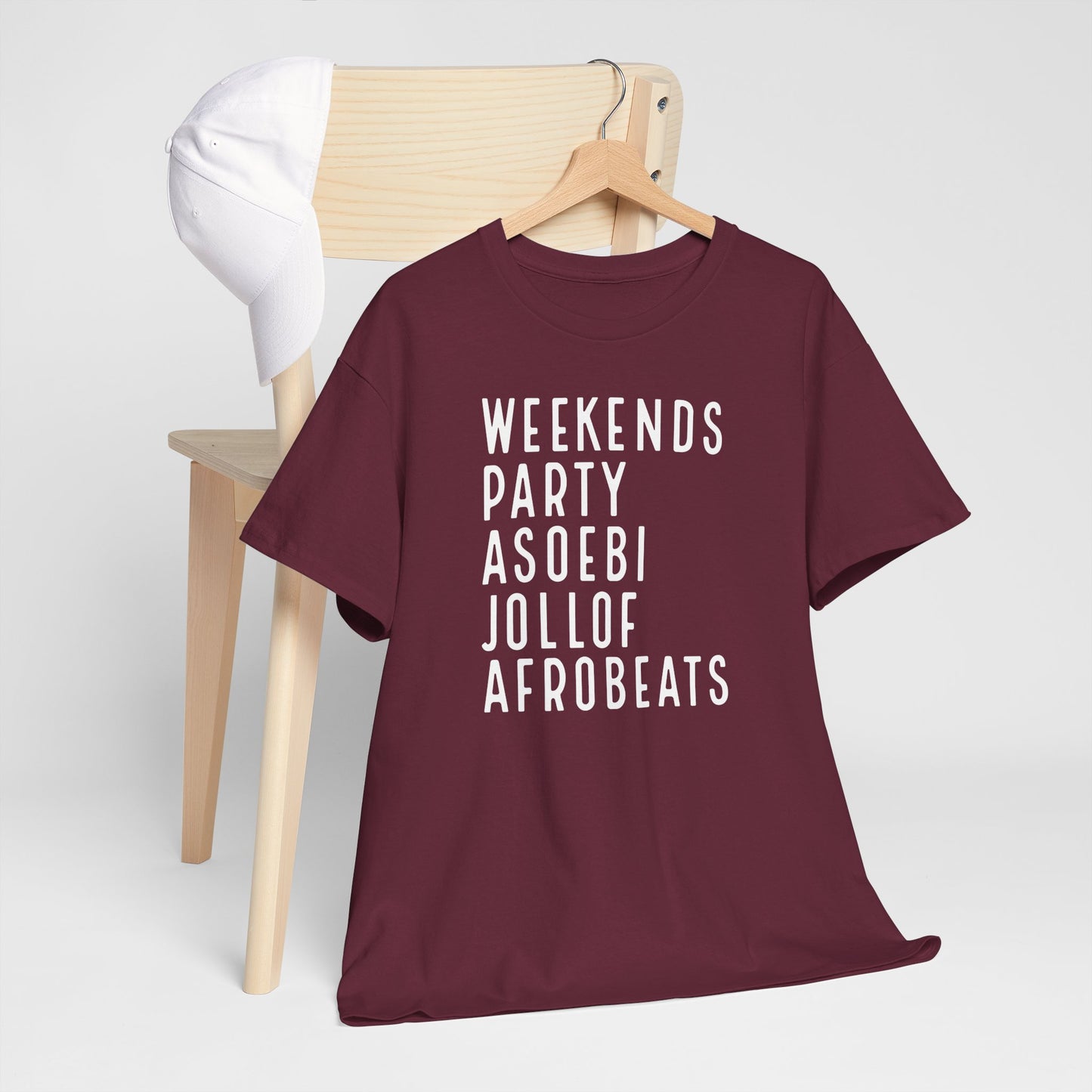 Weekends Party Asoebi Jollof Afrobeats Unisex Cotton Tee Shirt