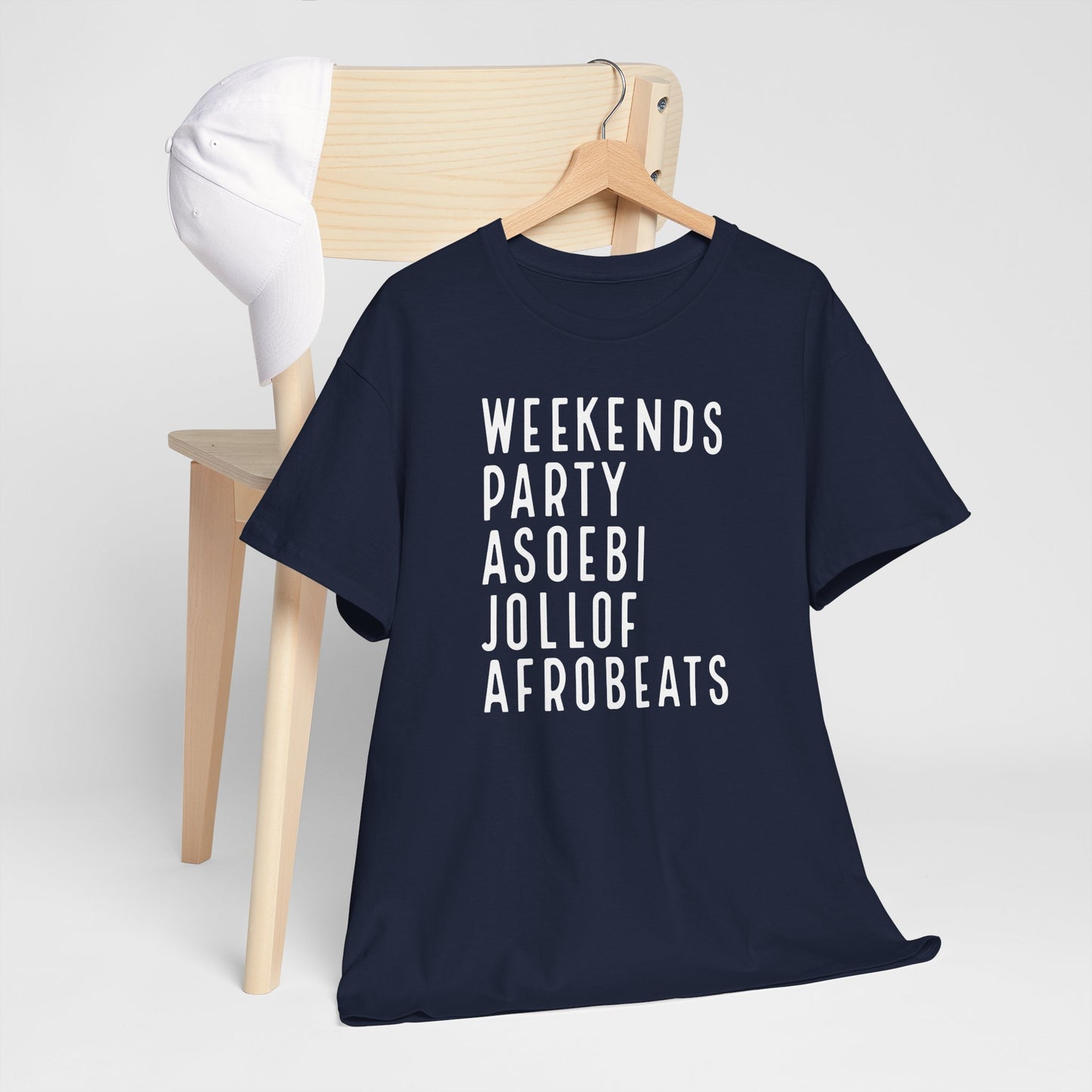 Weekends Party Asoebi Jollof Afrobeats Unisex Cotton Tee Shirt