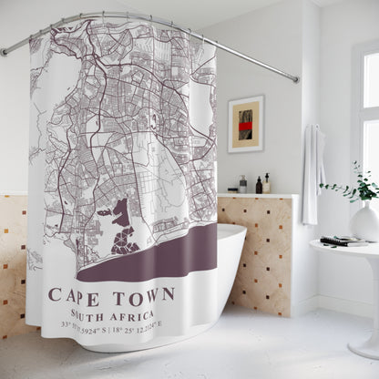 Cape Town South Africa City Map Print Shower Curtain