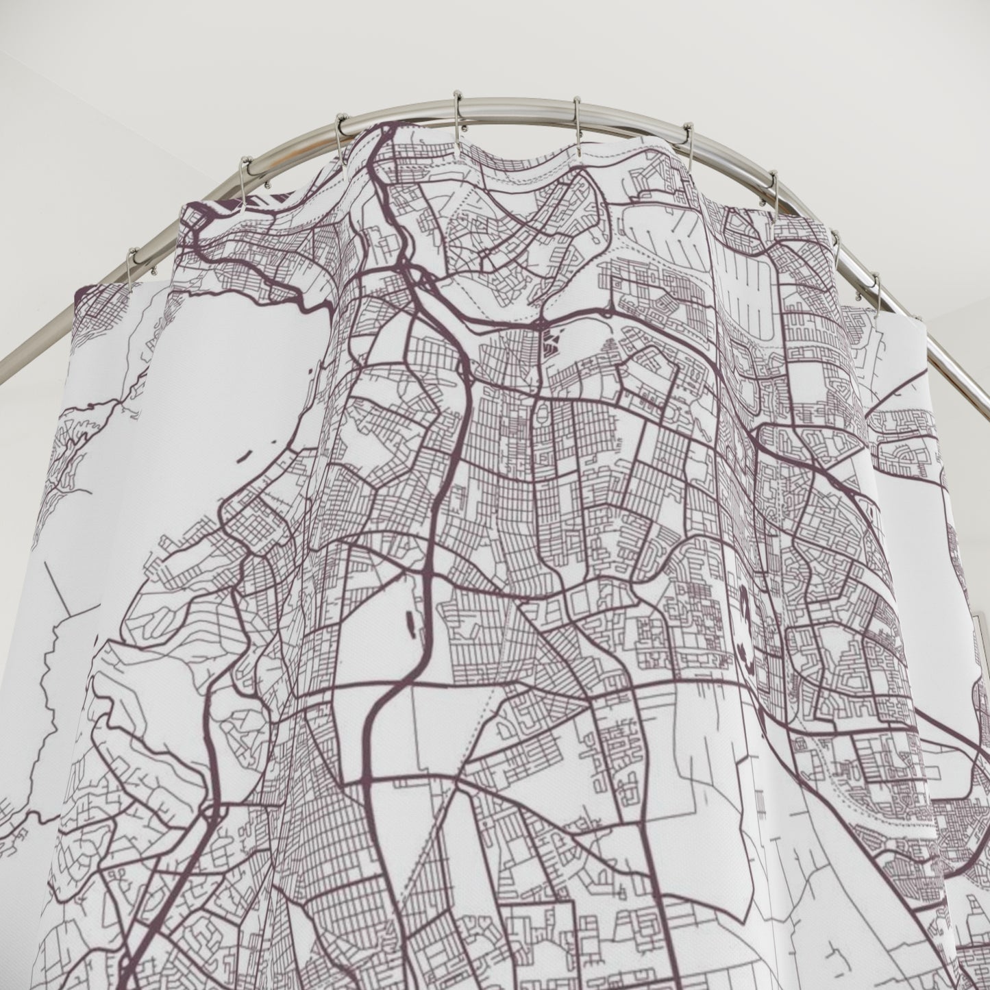 Cape Town South Africa City Map Print Shower Curtain