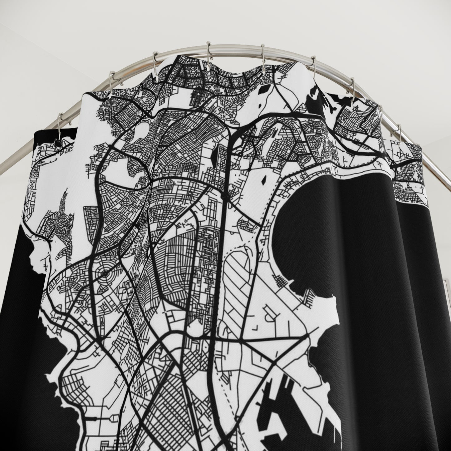 Dakar Senegal City Map Print Shower Curtain