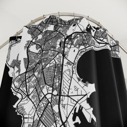 Dakar Senegal City Map Print Shower Curtain