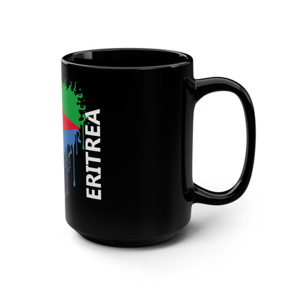 Eritrea Flag Drip Black Coffee Mug, 15 oz