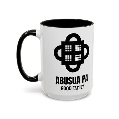 Adinkra Symbol Coffee Mug ABUSUA PA - African Family & Unity