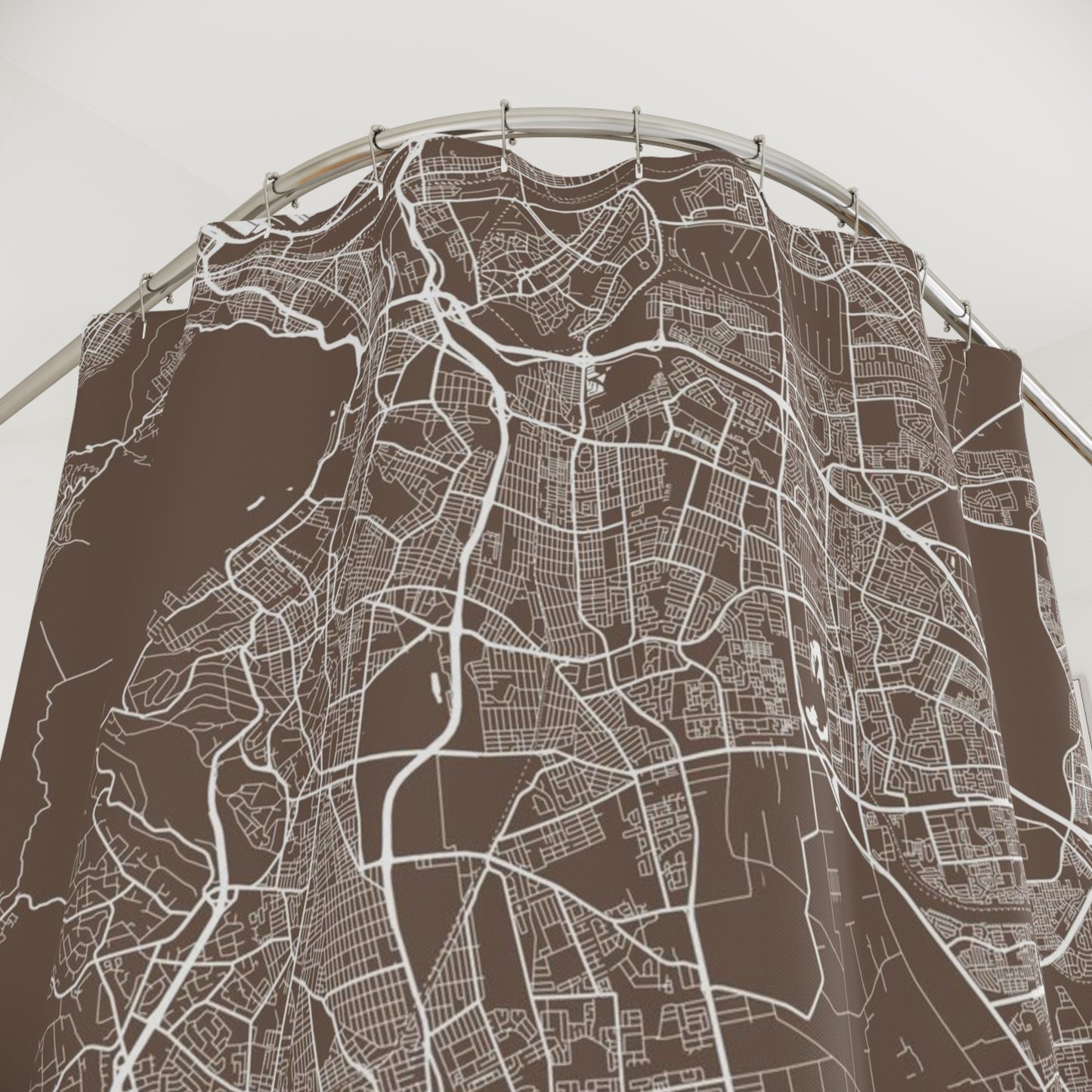 Cape Town South Africa City Map Print Shower Curtain