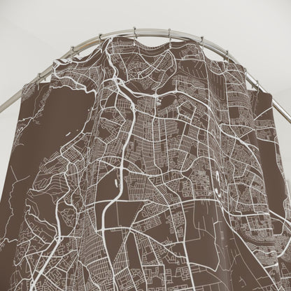 Cape Town South Africa City Map Print Shower Curtain