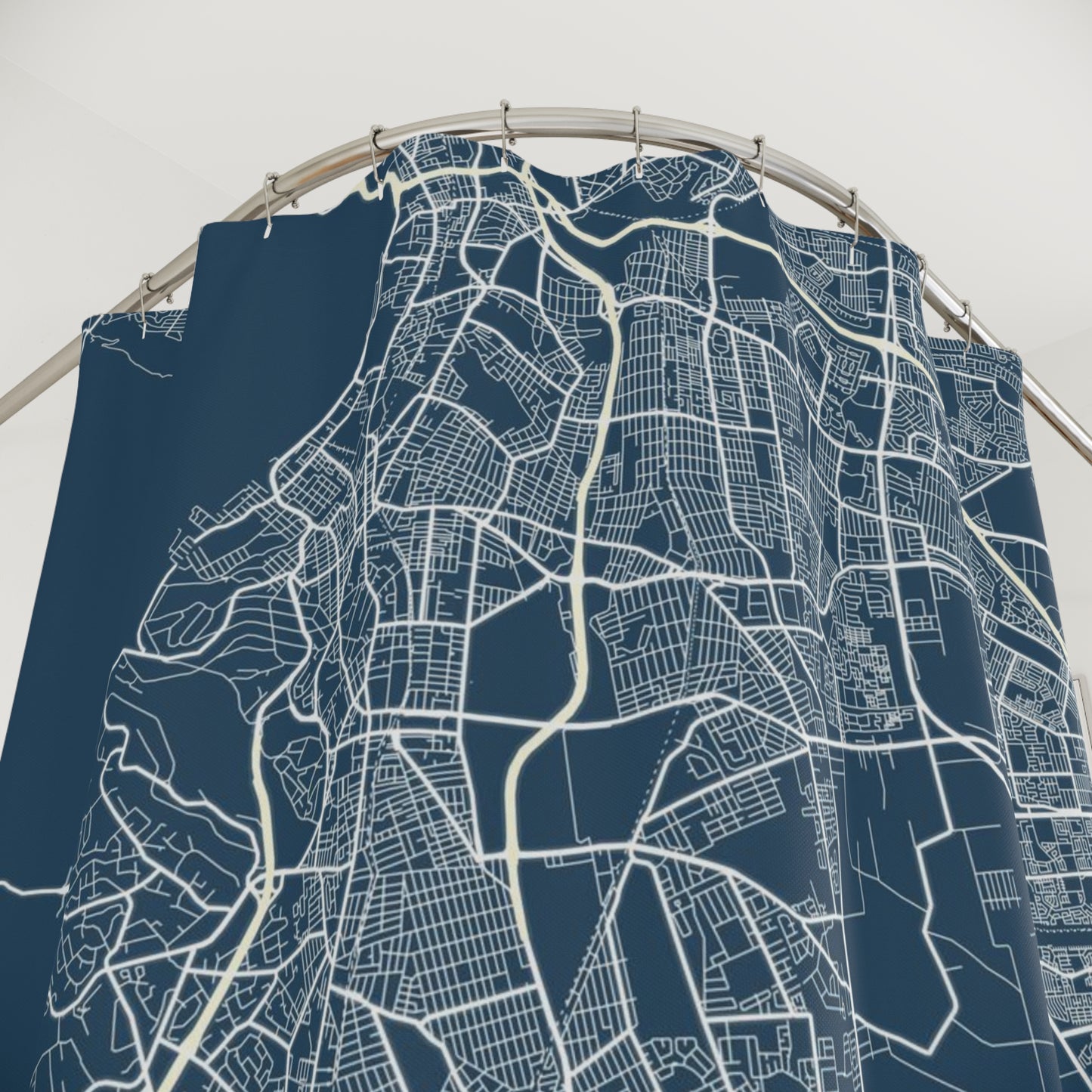 Cape Town South Africa City Map Print Shower Curtain