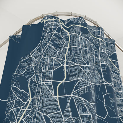 Cape Town South Africa City Map Print Shower Curtain