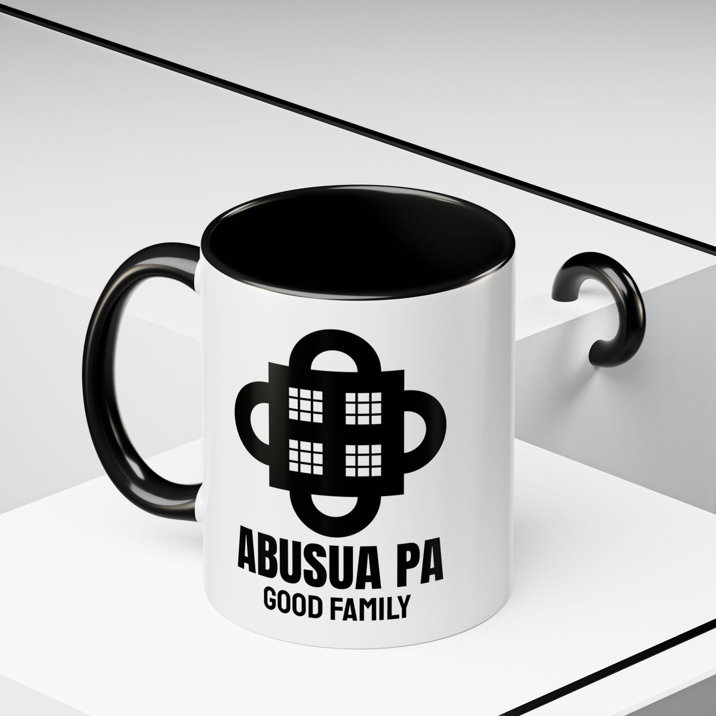Adinkra Symbol Coffee Mug ABUSUA PA - African Family & Unity