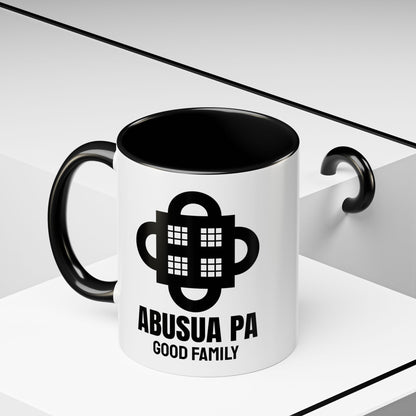 Adinkra Symbol Coffee Mug ABUSUA PA - African Family & Unity