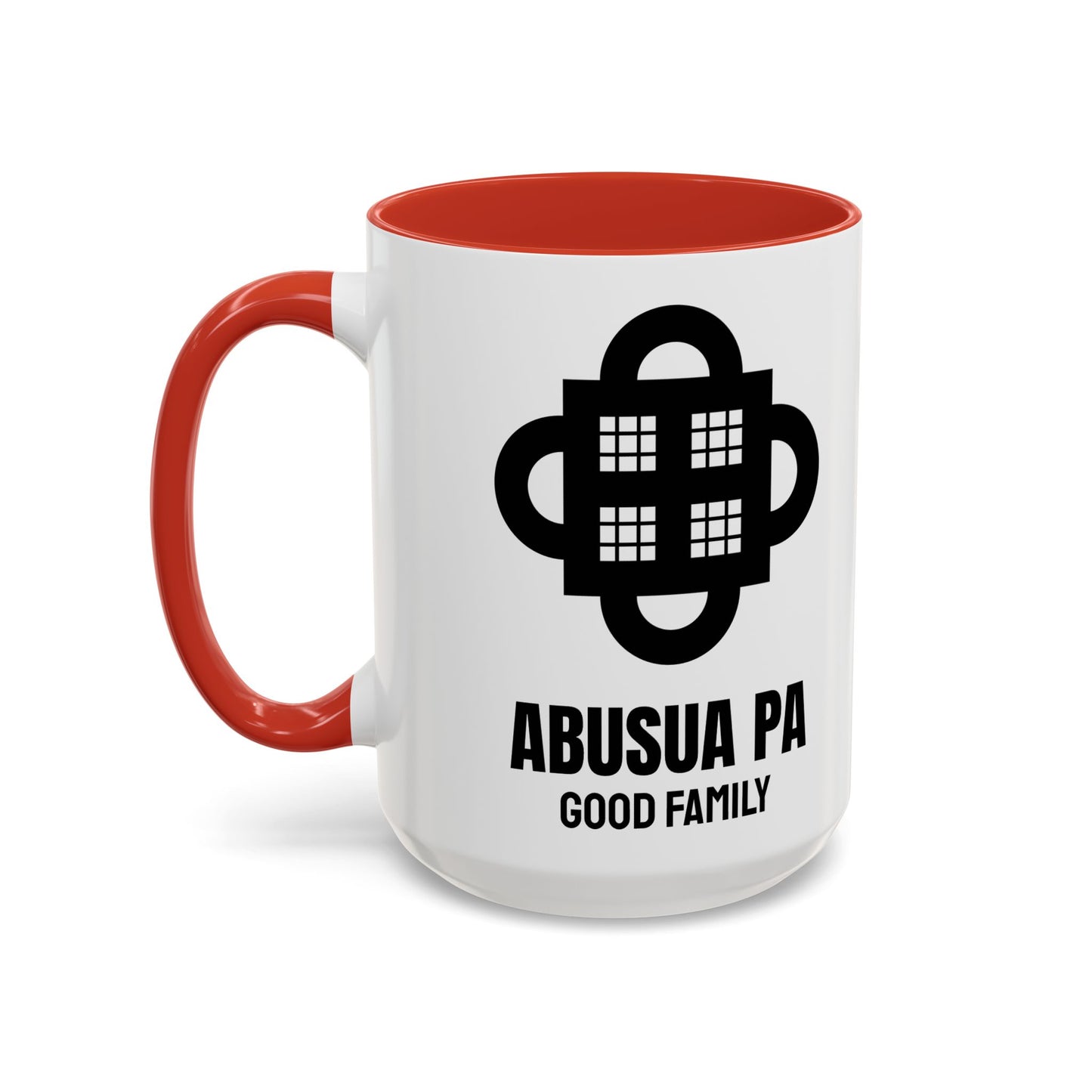 Adinkra Symbol Coffee Mug ABUSUA PA - African Family & Unity