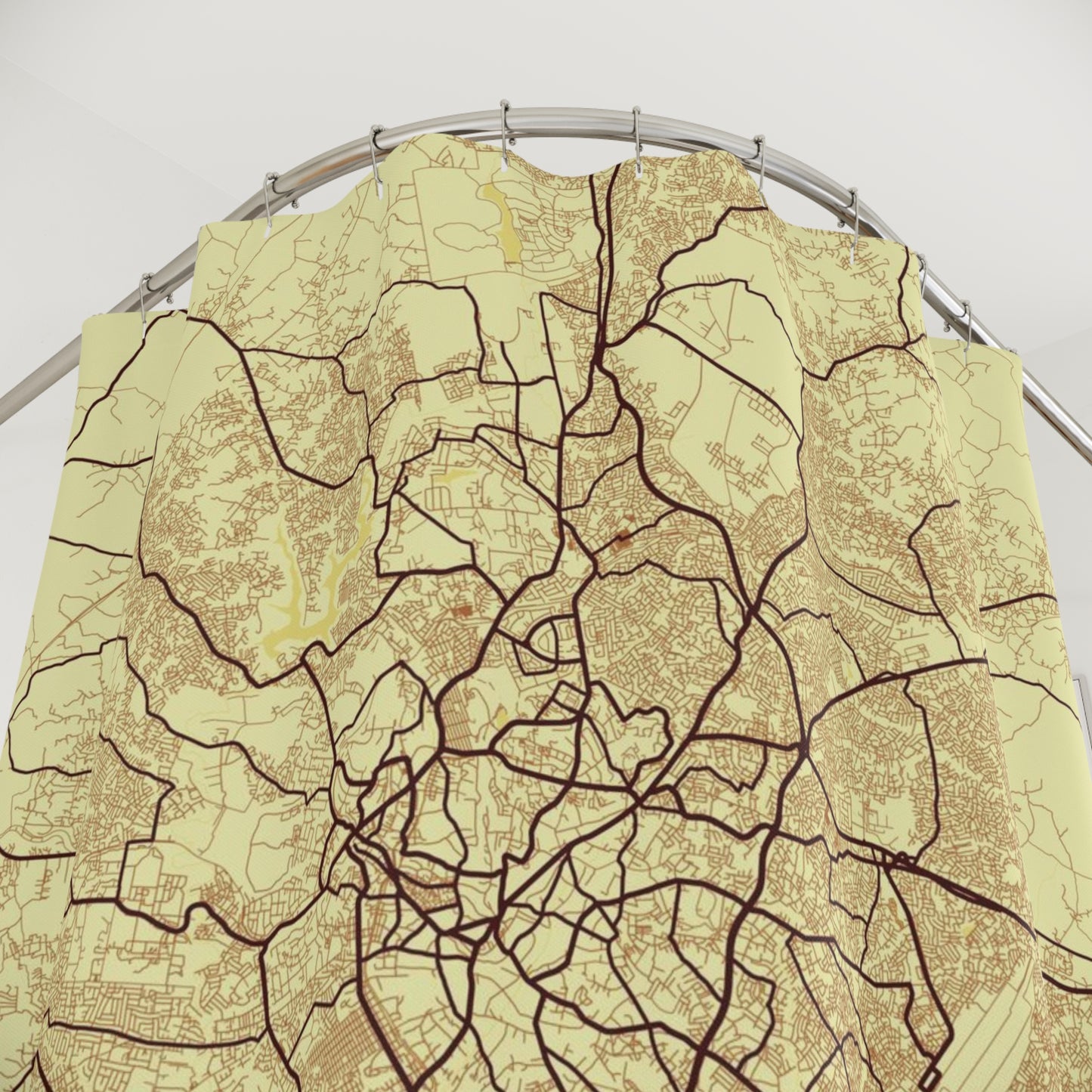 Ibadan Nigeria City Map Print Shower Curtain