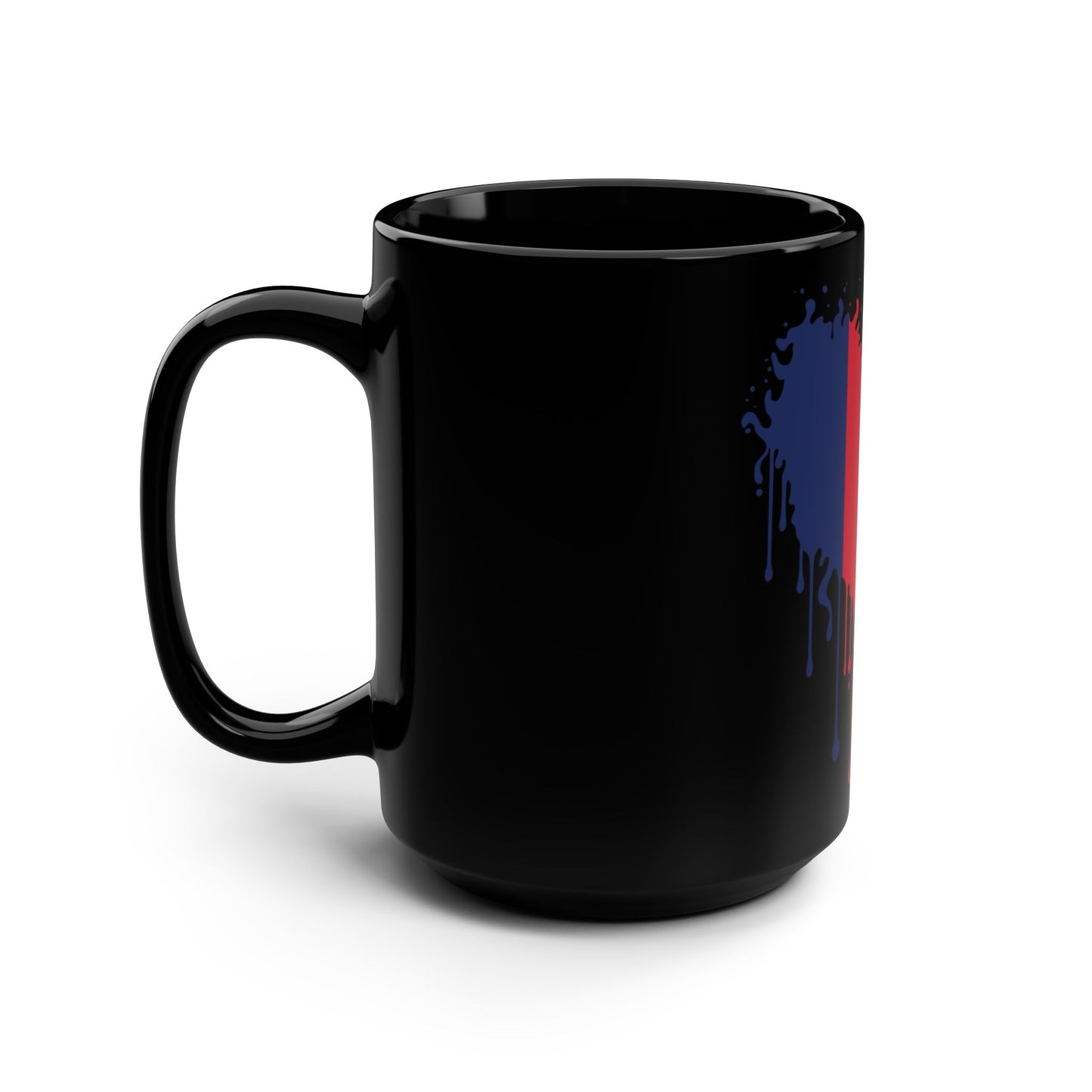 Chad Flag Drip Black Coffee Mug, 15 oz