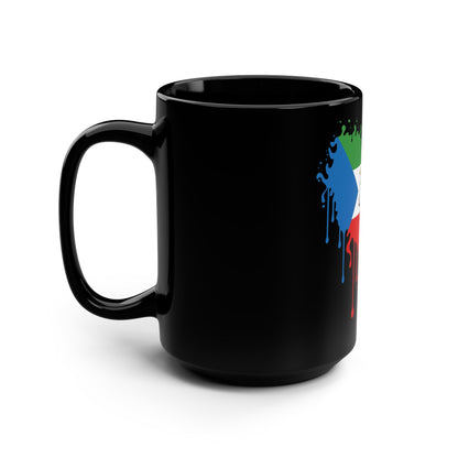 Equatorial Guinea Flag Drip Black Coffee Mug, 15 oz