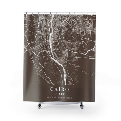 Cairo, Egypt City Map Print Shower Curtain