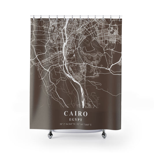 Cairo, Egypt City Map Print Shower Curtain