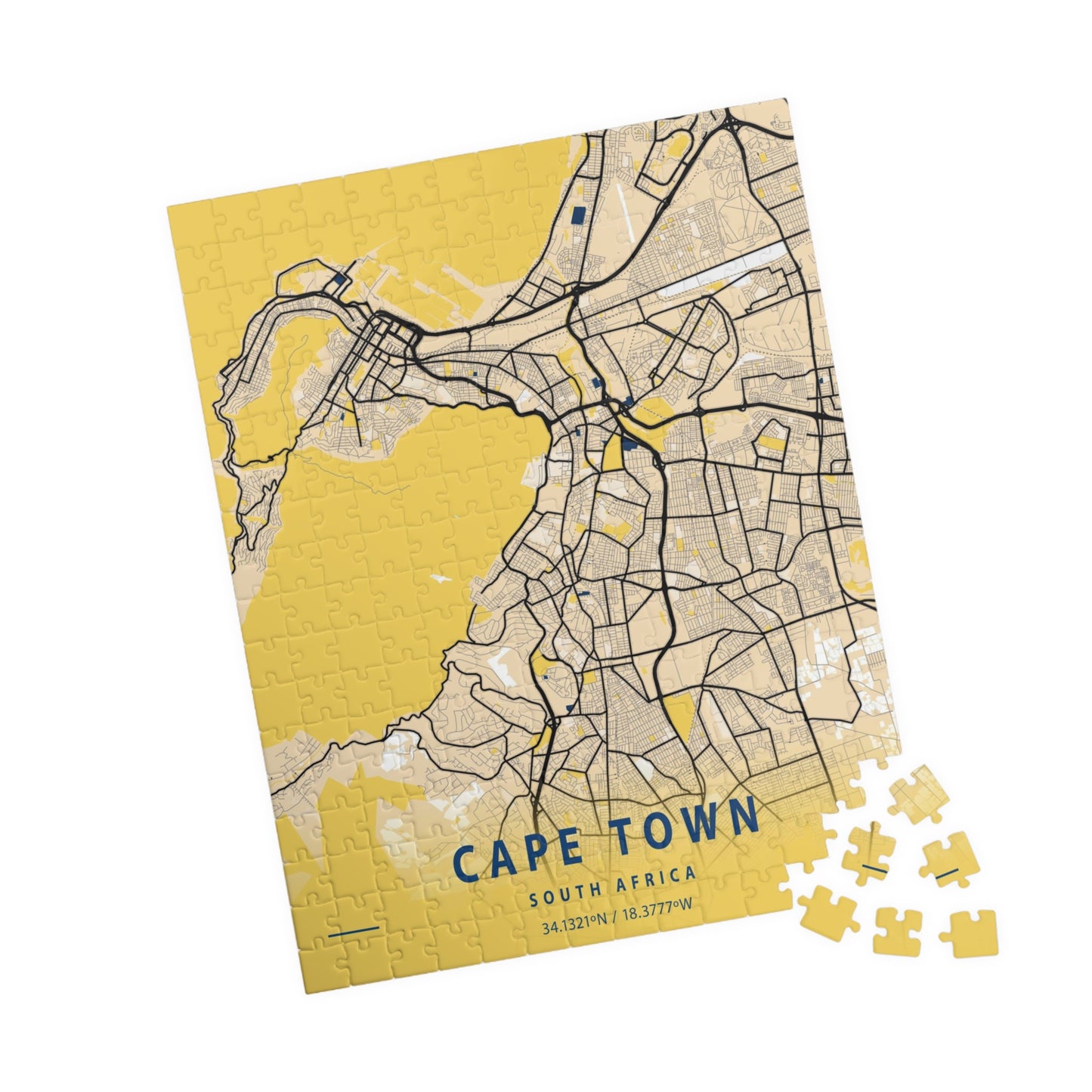 Cape Town South Africa Aerial View City Map Puzzle