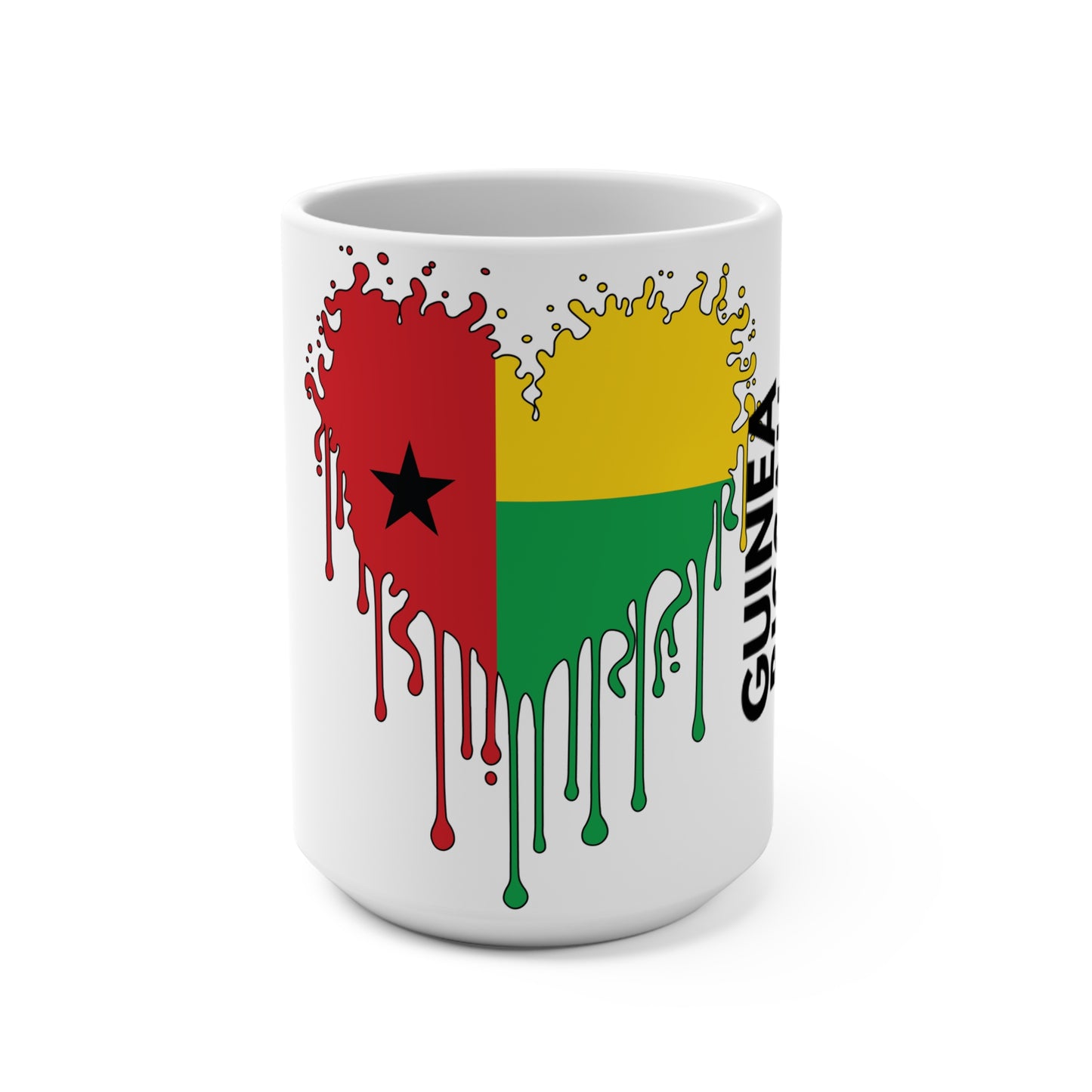 Guinea Bissau Flag Drip Coffee Mug 15oz
